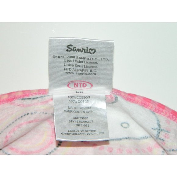 Sanrio Hello Kitty Cotton Babydoll Nightie Pink White Adjustable Size L kawaii - Picture 12 of 12